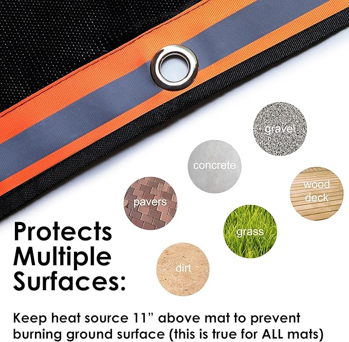 XL Fire Pit Mat, USA Based, Fireproof Under Grill Mat for Outdoor Grill Deck Protector, 67" x 60", for Firepit, Grass, Patio, Lawn, Campsite, BBQ Mat, Fire Proof Ember Mat