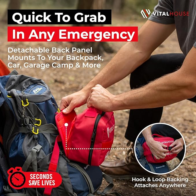 346-Piece First Aid Kit with Tourniquet & Steri-Strips – Physician-Designed Emergency & Trauma Supplies, Waterproof Survival Bag for Home, Car, Travel & Outdoor