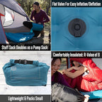 ALPS Mountaineering Trailblazer Insulated Sleeping Pad – Lightweight Backpacking Air Pad with R-Value 8, Cold-Weather Insulation, Compact Pack Size & Pump Sack for Camping and Backcountry Travel