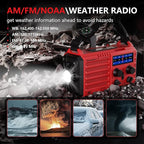 Emergency Solar Hand Crank Radio, AM/FM/SW NOAA Weather Alert Radio, Flashlight, Reading Lamp, SOS Alarm for Survival Home Outdoor Hurricane