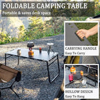 SoloWilder Foldable Camping Table with Gas Struts 3'5" Carbon Steel Large Outdoor Portable Table 11.8lb for Hiking, BBQ, Picnic
