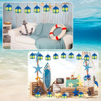 Simgoing 12 Sets Summer Shark Crafts with LED Candle Light DIY Shark Tissue Paper Beach Craft Kits Under the Sea Theme Party Decoration Submarine Hanging Ornaments for Summer Decoration Party