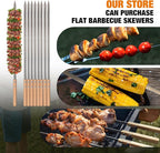 Lineslife Portable Charcoal Grill, Foldable Heavy Duty Metal Mangal BBQ Kabob Grill for Outdoor Backyard Camping Picnic Travel Cooking Hiking