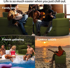 Inflatable Couch Premium Oxford Cloth Inflatable Sofa with Built-in Rechargeable Pump Portable Blow Up Couch for Camping Outdoor Travel Home Guests Backyard Patio | Durable Fabric, Easy Inflation, Waterproof, Puncture Resistant, Portable for Outdoor