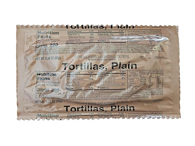 MRE (Meal Ready to Eat) BREADS - Authentic USGI US Military Ration Components - Many Bread Options to Choose from - Available in 3,6,12,24,48 and 100 Packs (24, Tortillas, Plain)