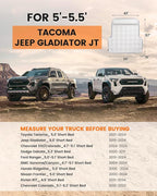 Short Truck Bed Mattress 5-5.5ft for Mid-Size Pickup, Truck Bed Air Mattress for Tacoma Jeep Gladiator JT, Rechargable Built in Pump, Integrated Pillow