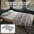 Naturehike Queen-Sized Airbed Cot Combo, Folding 2 Person Camping Cot with Air Mattress, Side Table and Wheeled Carry Bag, Camping Bed for Outdoor Camp Guests (Pump Not Included)