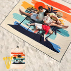 Beach Blanket Waterproof Sandproof Beach Mat 79" X 83"/10'x9'for 2-8 Adults Quick Drying Outdoor Picnic Mat Beach Accessories for Travel, Camping, Hiking