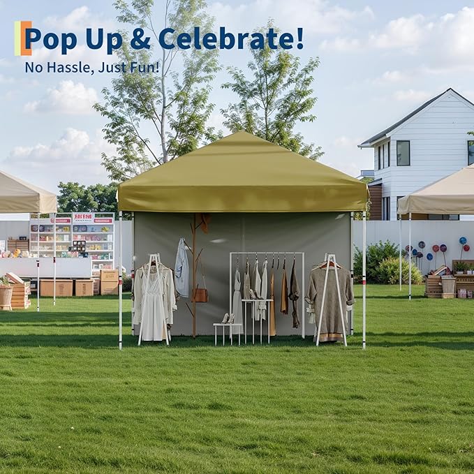 Garvee 10x10 Pop Up Canopy Tent, Heavy Duty Commercial Instant Shelter with One-Person Setup, UPF 50+ Waterproof, 100 Sq Ft Shade for Outdoor Events, Camping, Farmers Market