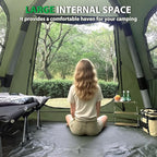 Inflatable Camping Tent with Hand Pump Waterproof Outdoor Blow up Tent 2-8 Person Oxford 4 Season Glamping Air Tent Cabin House with Mesh Windows & Door