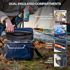 EVERFUN Small Cooler Bag 24 Can Insulated Lunch Box Double Deck Soft Leak-Proof Waterproof Collapsible Ice Chest for Men Women Work Travel Car Trip Picnic Beach