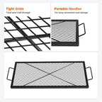 onlyfire Fire Pit Grill Grate, Heavy-Duty Steel Cooking Grate with X-Marks Design for Outdoor BBQ, Camping, Group Gatherings - 36“ X 15”
