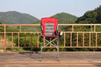 Extra Tall Folding Chairs for Adults 2 Pack, Portable Bar Height Foldable Director Chairs for Camping Outside, Comfortable with Makeup Pocket, High Back and Footrest,Red