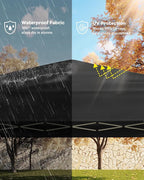 10x10FT Pop Up Canopy, Outdoor Canopy Tent with SandBag & Carry Bag for Commercial Events, Camping, Backyard Parties, Black