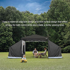 KAMPKEEPER Side Tent,Camping Tent for 10' x 10' Pop Up Canopy, Easy Set Up Gazebo,Compatible with 10' Wide Canopy Tents (Black)