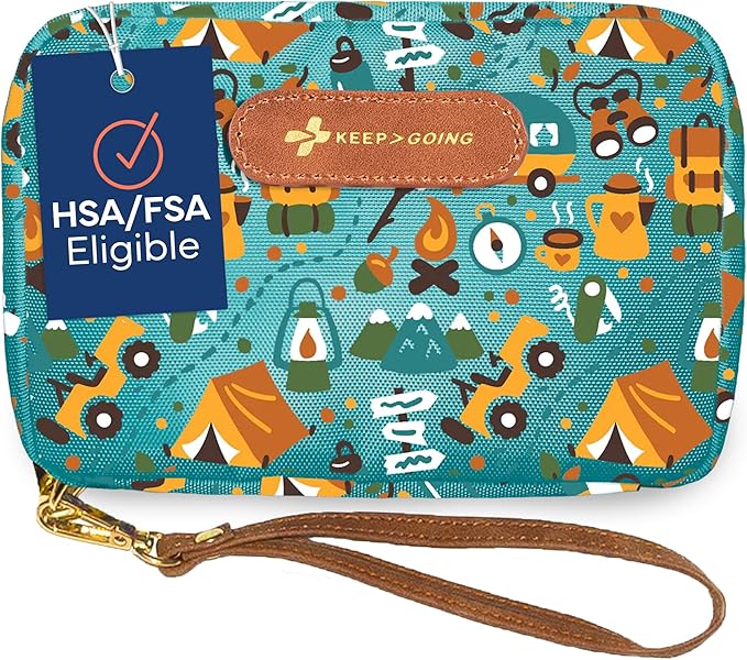 KeepGoing Travel First Aid Kit for Kids – 130 Pc. for Car, Home, Purse, Diaper Bag & Backpack with Latex-Free Bandages - Mini First Aid Kit Travel Size TSA-Approved