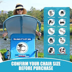 Universal Chair Umbrella Canopy, UPF 50+ Chair Sun Shade Attachment with Adjustable Clamp Fits Most Brands’ Beach, Camping, Lawn, Wheelchair, Tanning, Zero Gravity, Lounge, Fishing Chairs, 2 Pack