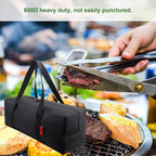 24" Grill Tool Organizer, BBQ Tool Storage Bag - Heavy-Duty Storage Bag Waterproof 600D Oxford, Folding Design Gift for Camping, Tailgates, Outdoor BBQ Parties (24" Lx8 Wx8 H)