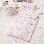 Bunnikins & Clover Toddler Nap Mat with Removable Pillow, Nap Mats for Preschool, Easy Clean Toddler Nap Pad for Kindergarten, Kids Sleeping Bag for Travel Camping