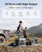 Anker SOLIX C800 Portable Power Station with 200W Solar Panels, 1200W (Peak 1600W) Solar Generator, Full Charge in 58 Min, 768Wh LiFePO4 Battery for Outdoor Camping, RVs, Road Trip, and Power Outages