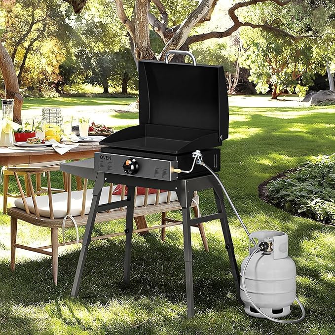 Propane Hose Adapter, 12 FT Braided Hose for Coleman Stoves, Charbroil Portable Grill, Blackstone 17" 22" Tabletop Griddles, Weber Q Grills, Buddy Heater - Converts 1 lb to 20 lb Tanks
