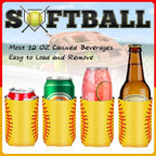18 Pack Softball Can Cooler Sleeves Beer Drink Can Bottle Cooler Sleeves Cooler Collapsible for Softball Party Birthday Themed Party Decorations Supplies Favors