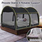 Alvantor® Bed Canopy Bed Tents 2-in-1 Dream Tents Privacy Space Twin Size Sleeping Tents Indoor Pop Up Portable Frame Curtains Breathable Gray Cottage Reducing Light & Air Ventilation