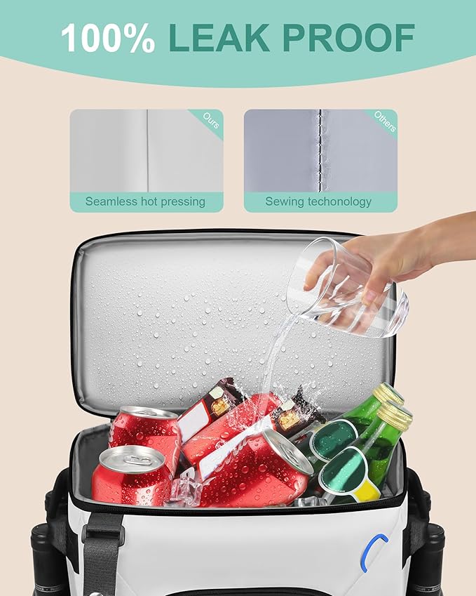 Cooler Backpack Insulated Leak Proof 30 Cans for Men Women,Waterproof Soft Cooler Bag，Lightweight Ice Chest Lunch Backpack for Beach Camping Picnic Travel Worksite Fishing
