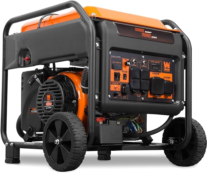 WEN GN875i RV/Transfer-Switch-Ready 8750-Watt Electric Start Open Frame Inverter Generator, Black