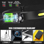 Headlamp Rechargeable 8 Pack, LED Headlight Flashlight Super Bright with 230° Wide Beam, 5 Modes Waterproof Head Lamp for Outdoor Hiking Running Camping