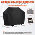iCOVER Grill Cover 70 inch, BBQ Grill Cover for Outdoor Grill, 600D Heavy Duty Waterproof BBQ Cover, Anti-UV and Rip-Proof Barbecue Cover, Gas Grill Cover for Weber, Char-Broil, Nexgrill, etc