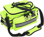 Lightning X Mid-Sized First Responder EMT Bag | LXMB25 | Fully Stocked w/ 240+ First Aid, EMS & Trauma Supplies - Fluorescent Yellow