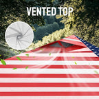 CROWN SHADES 10x10 Pop Up Canopy - Patented Center Lock One Push Instant Outdoor Canopy Beach Tent with STO-N-Go Bag 8 Stakes & 4 Sand Bags，American Flag