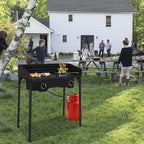 Bonnlo 2-Burner Outdoor Portable Propane Burner Stove 150,000-BTU Gas Cooker with Windscreen & Carrying Bag, Heavy Duty Iron Cast Patio Burner with Detachable Stand Legs for Camp Cooking