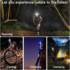 2000LM Super Bright LED Rechargeable Headlamp, Zoomable Head lamp with 5 Lighting Modes, 90° Adjustable & IP67 Waterproof for Camping | Hiking | Climbing | Fishing | Hunting | Auto Repair