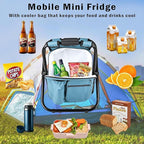 Kikerike Backpack Stool Cooler Chair Heavy Duty 300 LBS Max Load Portable Lightweight Folding Fishing Cooler for Camping Hunting Fishing - Sky Blue