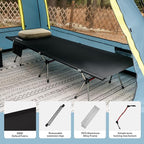 Naturehike ArmyWild Folding Camping Cot, Height Adjustable Ultralight Backpacking Cot, Portable Camping Bed for Camping Hiking Travel Home