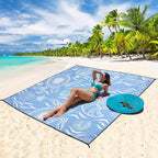 Beach Blanket Waterproof Sandproof Beach Mat 79" X 83"/10'x9'for 2-8 Adults Quick Drying Outdoor Picnic Mat Beach Accessories for Travel, Camping, Hiking