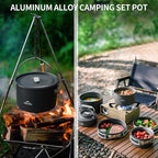Naturehike Camping Cookware Set Mess Kit for Backpacking Gear, Camp Cooking Set, Camping Pots and Pans Set for Outdoor Backpacking Camping Hiking Picnic