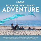 Neso Gigante Portable Beach Tent Sun Shelter - Lightweight Beach Shade Canopy - Easy Setup for Family Outings - Patented Reinforced Corners - UPF 50+ Sun Protection - 8ft Tall, 11 x 11ft - Swells