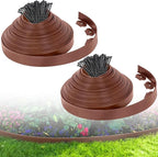 2-Inch x 100 FT Landscape Edging Border with 150 Spikes, Plastic Edging for Landscaping Garden Edging Border, Flexible Landscaping Edging for Garden Flower Beds Yard Lawn Pathway Paver (Brown)