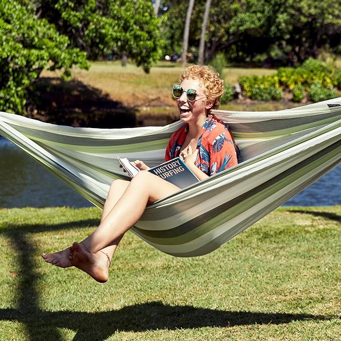 LA SIESTA Brisa Classic Hammock, Handmade, Weather-Resistant, Tear-Resistant Hammock for Indoor & Outdoor Relaxation, Size-King - Cedar
