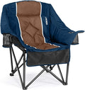 Oversized Camping Chair for Adults - Heavy Duty 400 lbs Padded Folding Chair with Wine Glass Holder, 2 Cup Holders & Side Pockets, Portable Carry Bag for RV, Tailgating, Lawn