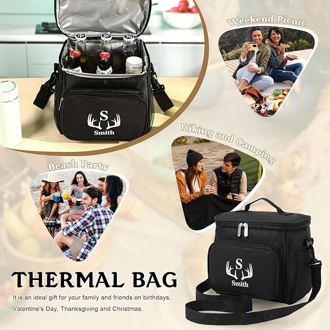 Personalized Insulated Cooler Bag, Custom Name Portable Insulated Camping Bag Suitable for Picnic Beach Hiking Travel