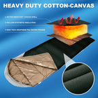 Winter Cold Weather Sleeping Bag for Adults 0 Degree,Cotton Canvas with YKK Zipper Compact Backpacking Mummy Camping Sleeping Bag