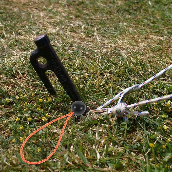 VILLCASE 10pcs Outdoor Tent Bungee Cords with Plastic Buckles, 6-inch Elastic Shock Cords for Camping Gear, Windproof Tie-Down Straps for Hiking and Backpacking