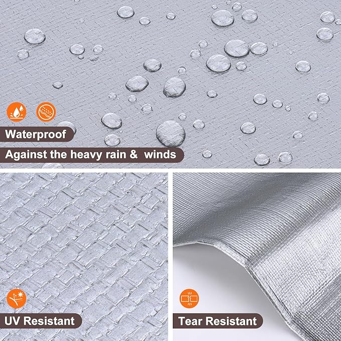 Tarp 10x20 Feet, 10 Mil Large Waterproof Tarps Heavy Duty with Grommets Every 23.6", Thick Plastic Tarp, UV Resistant Tear&Fade Resistant, Reinforced Edges for Outdoor Pool Camp Tent