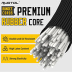 Bungee Cords, Adjustable Bungee Cord with Carabiner Hooks Heavy Duty Outdoor 48 inch Long, Adjust Length Black Elastic Ropes Tie Downs Cable with Clips On Both Ends for Trucks Bike Rack Tarps, 6 Pack