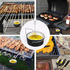 Uniflasy Grill Grease Tray Cup and Grease Clip fits CharBroil/Kenmore Gas Grill, Grease Tray with Aluminum Foil Liner (15Pack), Grease Catch Cup for Masterbuilt 30" & 40", Kenmore and More Grills