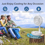 Belife X8 Portable Fan, Cordless 7200mAh Battery Operated Oscillating Fan, USB Rechargeable Desk Floor Fan with Remote, Foldable Telescopic Fan for Home Bedroom Sleeping Office Camping Travel (White)